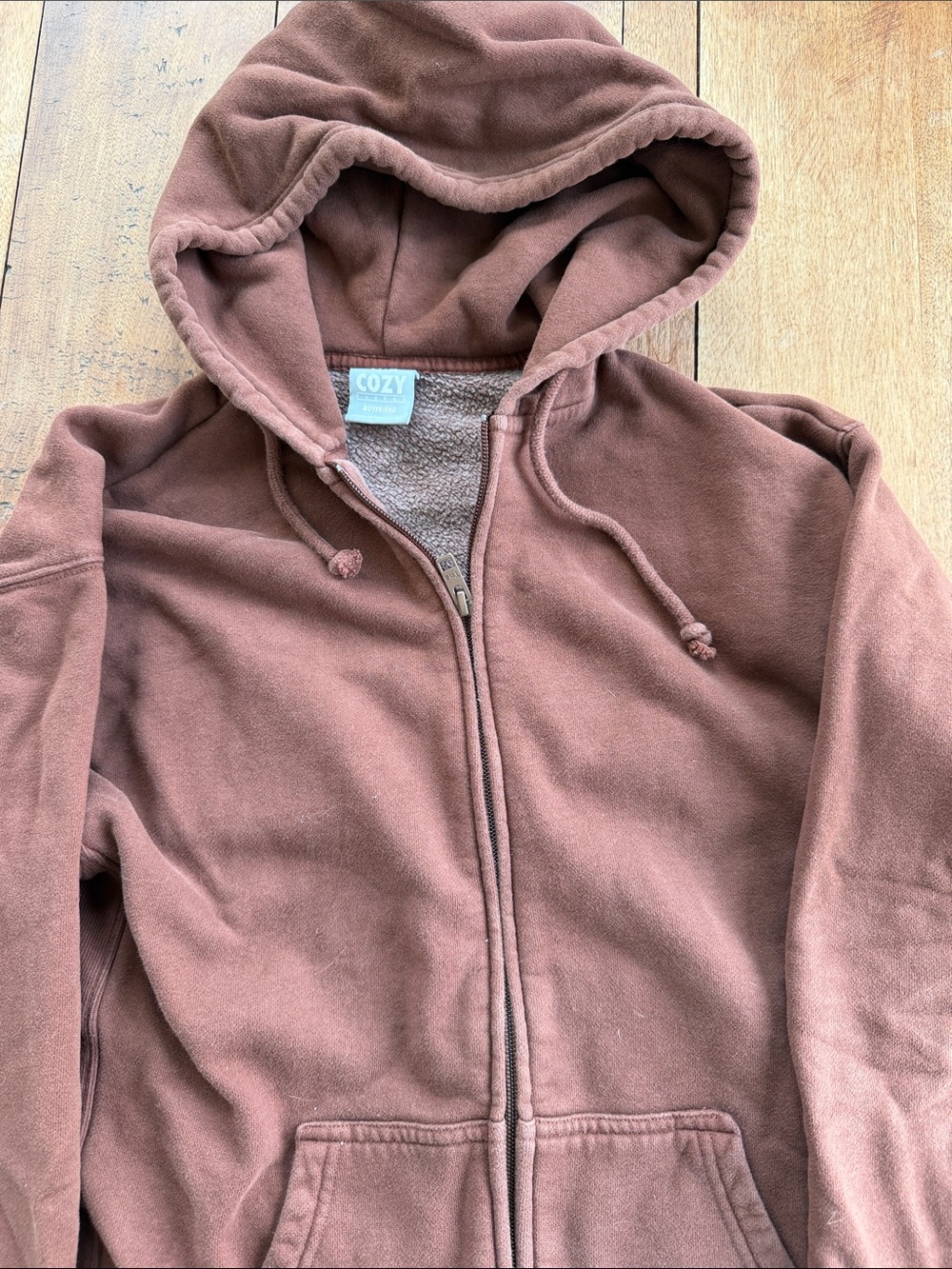 TNA Zip-Up Hoodie in Brown